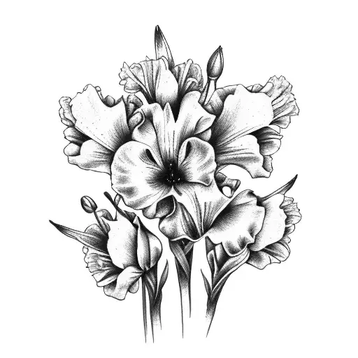 August Birth Flower Gladiolus And Poppy Bouquet