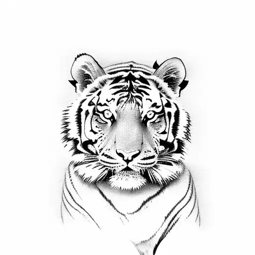 Tiger With Shading In Back