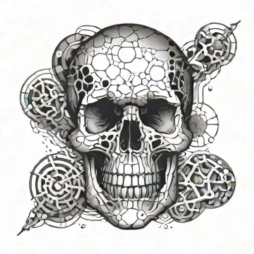 Chemical Compounds Forming The Shape Of A Skull