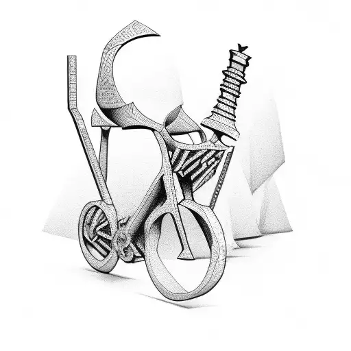 Rook Chess Piece Riding Bicycle