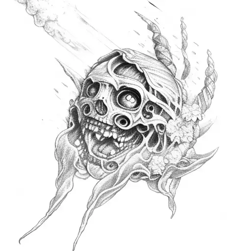 Campanula Flower Around An Attack On Titan Sword