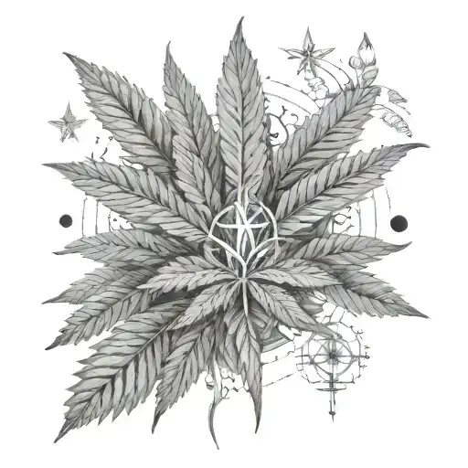 Marijuana Medical Symbols And Circle