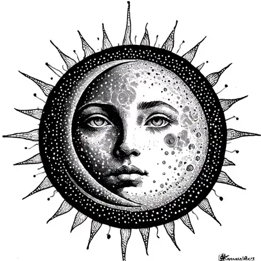 Moon Sun Signed Astrological Of The