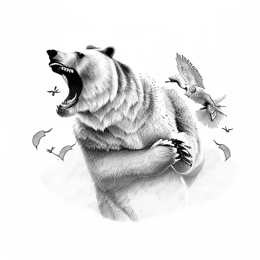 Combat Bear With A Dove On His Shoulder