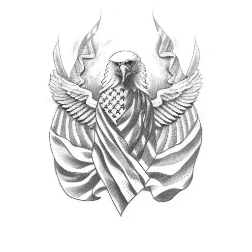 Eagle Shaped American Flag