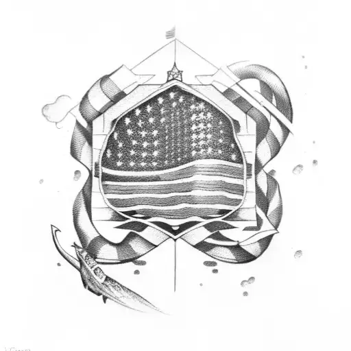 Nautical Themed American Flag