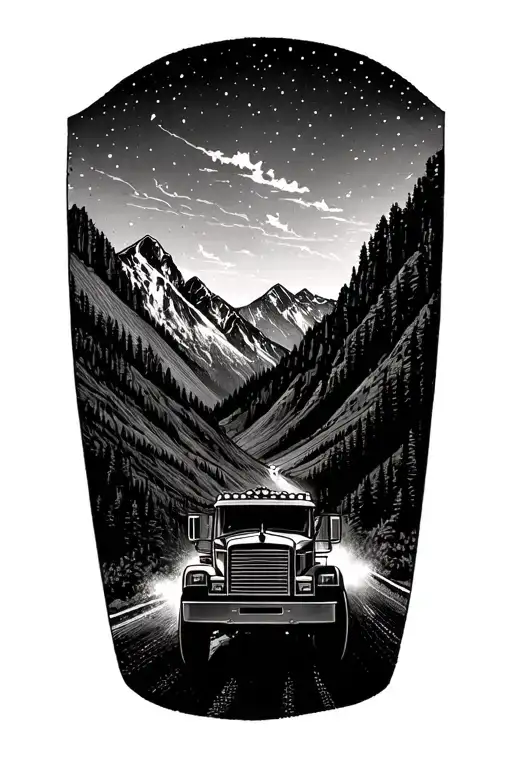 An Adventurous Truck Driving Through A Mountain Range