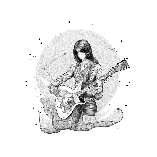 Troubadour Raising A Guitar