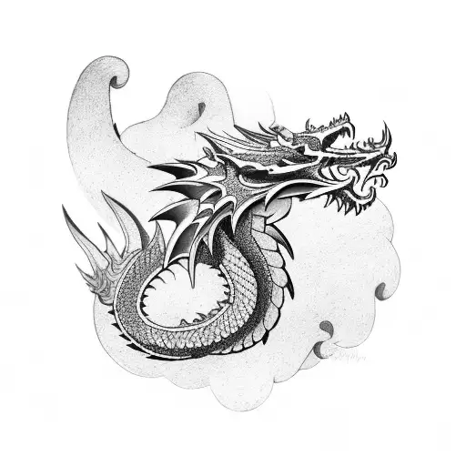 Dragon With Samurai Mask