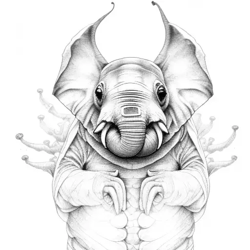 A Majestic Tardigrade With Elephant Ears And Divine Aura