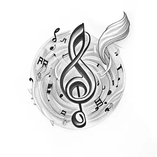 Music Note With Fire