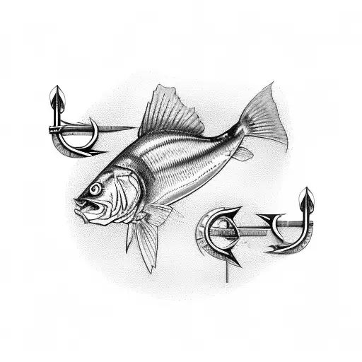 2 Fishing Hooks To Form A W