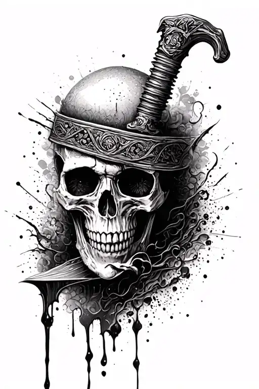 Skull Knife Blood