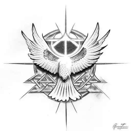 Christian Cross With Eagle