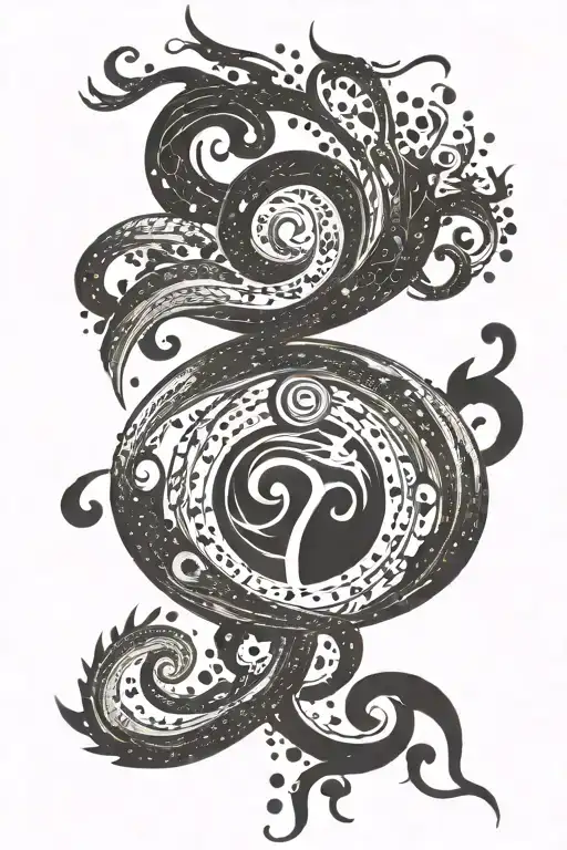 Combine The Unalome Symbol With The Fire Symbol From Avatar The Last Airbender