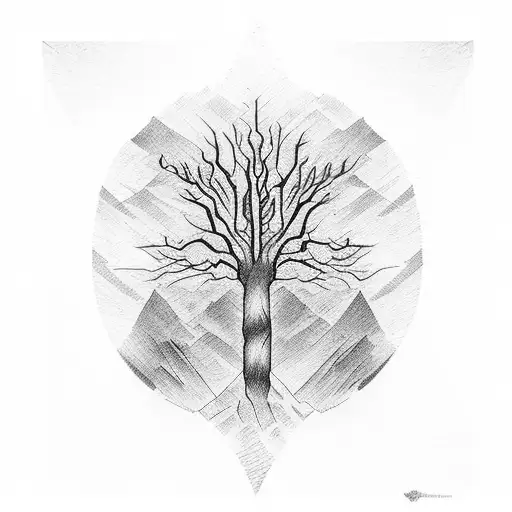 Blackout Lines Of Pattern Of Tree Trunk Lines