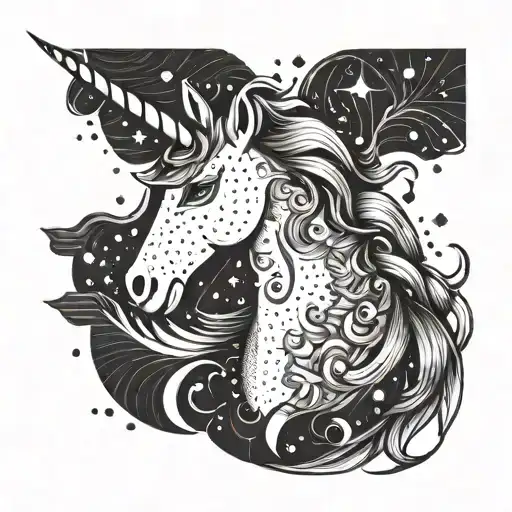 Unicorn Sketch For Kids With Patterns