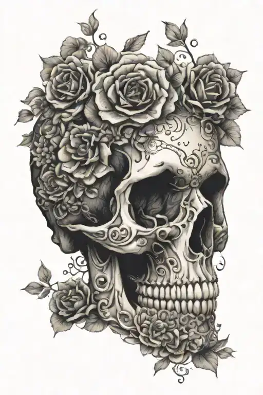 Skull Made Of Flowers