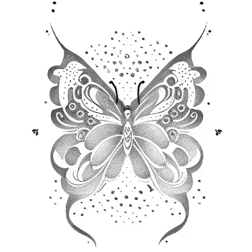 Japanese Lettering With Butterflies