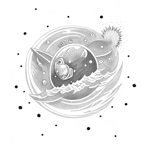 An Astronaut Surfing On A Comet Wave