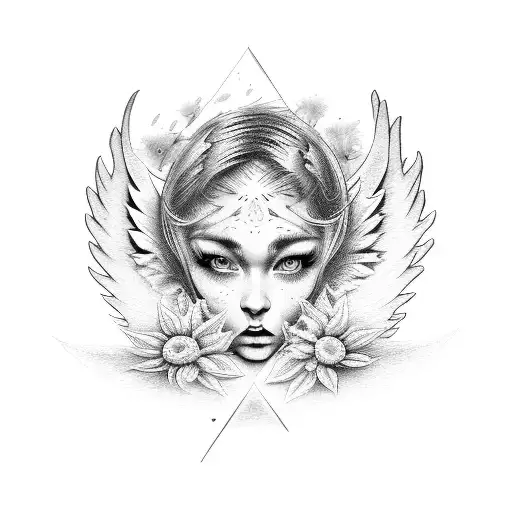 Angel Wings And Sunflowers