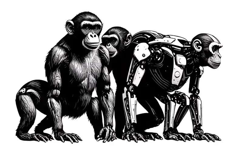 The Transition Of Evolution From Monkey To Robot