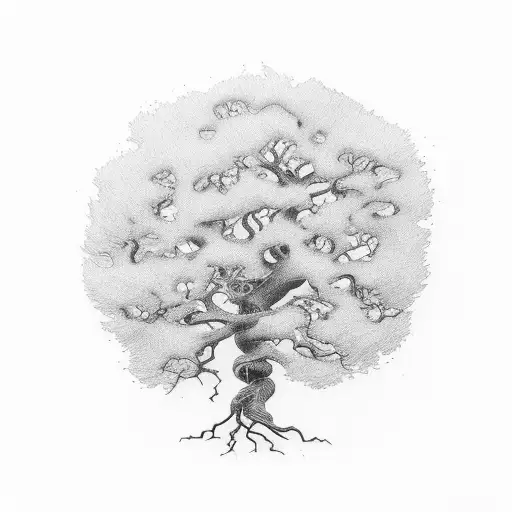 Oak Tree Showing Its Roots