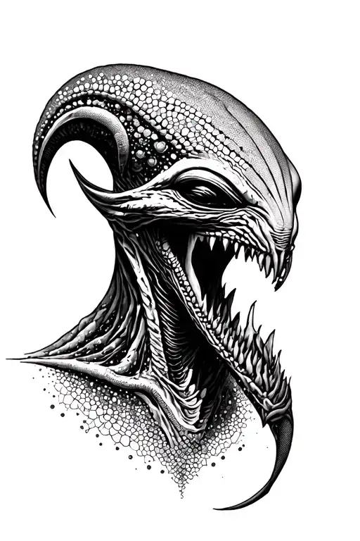 Cosmic Alien Romulus Growling In Saliva