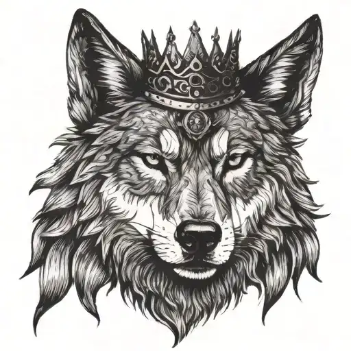 Wolf With King Crown