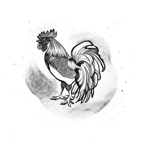 Rooster Contour Drawing