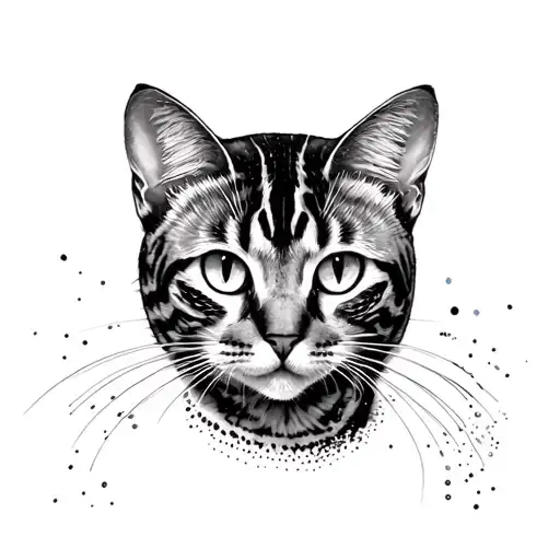 Bengal Cat With Spots Creates A Magic Circle And Stops Time