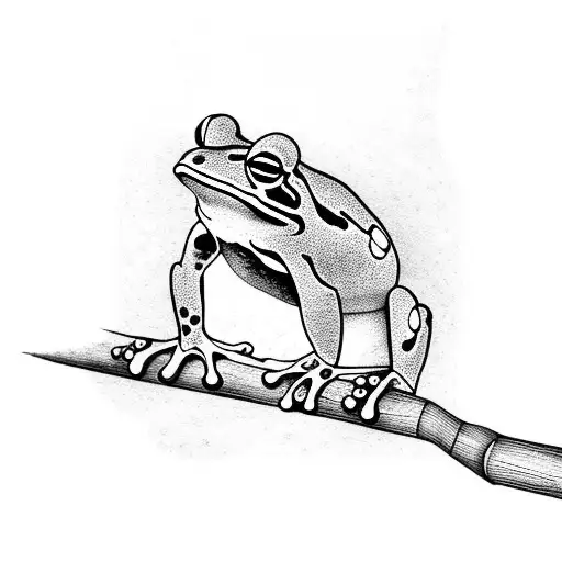 Frog On A Bamboo Stick