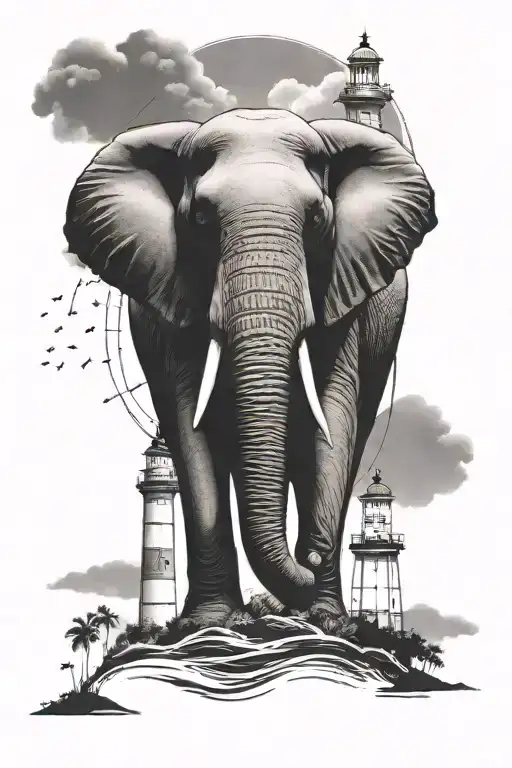 Elephant At Lighthouse