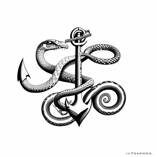 Anchor With Snake And Semicolon