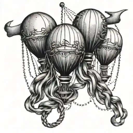 Balloons Tied To Anchor