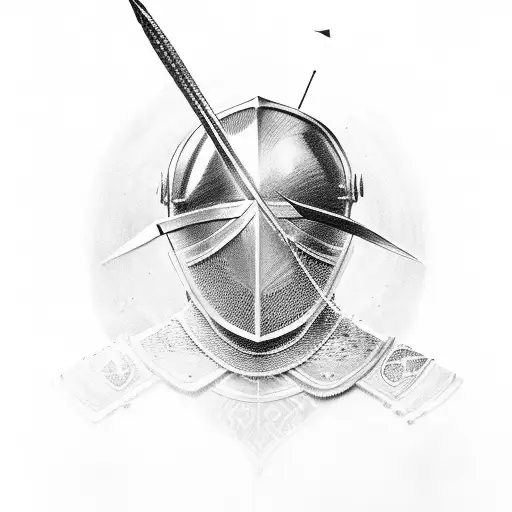 Knight Whit Arrow Treu His Visor