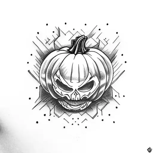 Evil Black Work Pumpkin