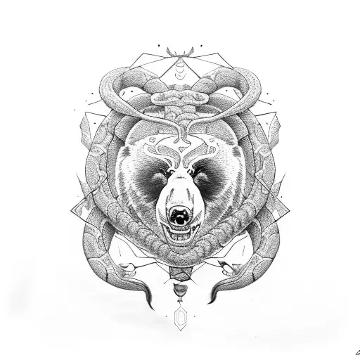 Bear And Snake And Spider