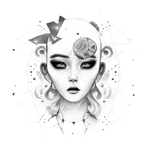 9 Muses With Stars Instead Heads Who Are Dancing In The Circle