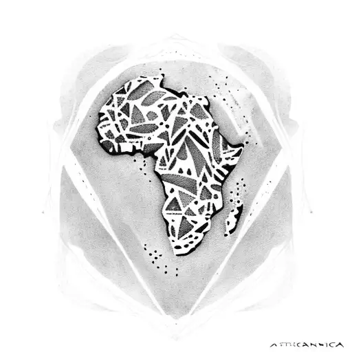 Africa Continent With Background Of Animal