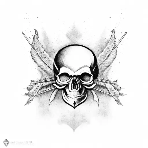 Indian Skull With Plume