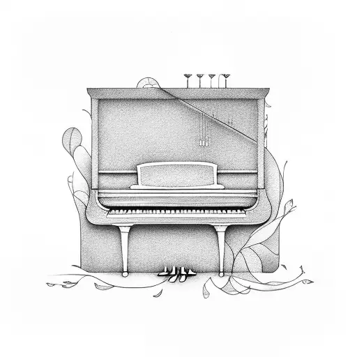 Piano Creating Music Tones Going Over Out Of The Piano