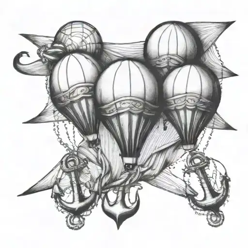 Balloons Tied To Anchor