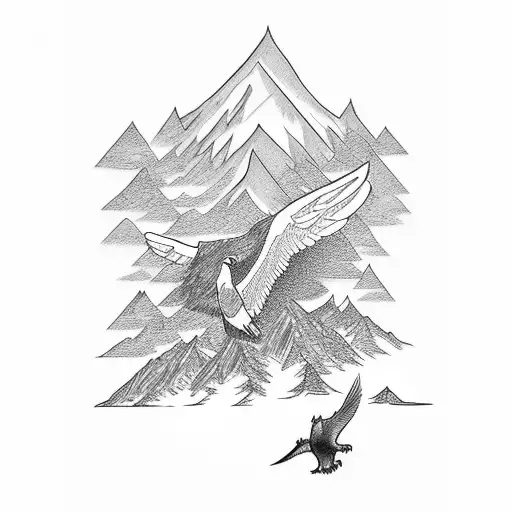 Wing With Mountains