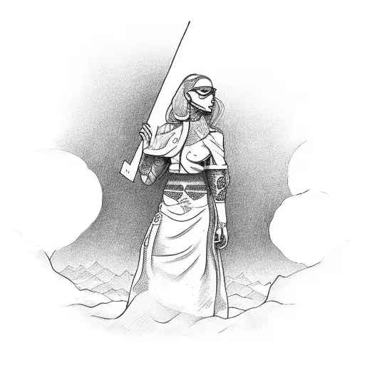 A Powerful Female Figure Holding A Protest Sign Against Climate Change