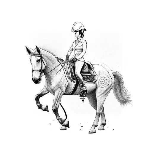 A Flight Attendant Riding A Horse With A Number 13 On Their Uniform