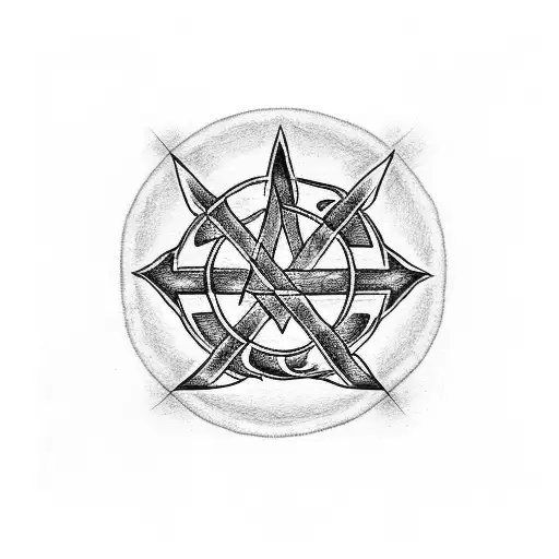 Anarchy Symbol In Fire