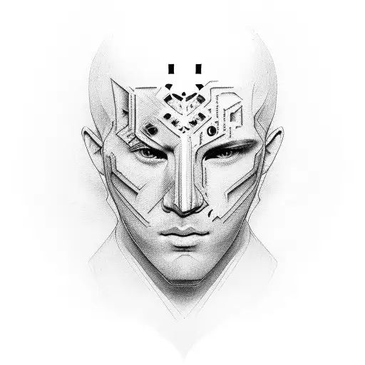 Close Up Portrait Of A Man Who Holds A Mask On His Hand