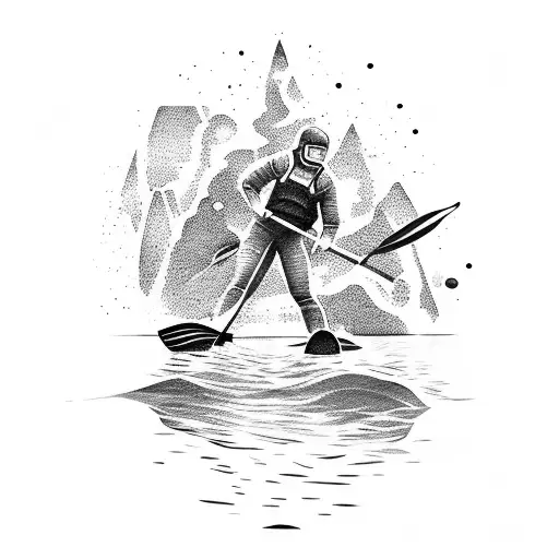 A Kayaker Exploring The Galaxy