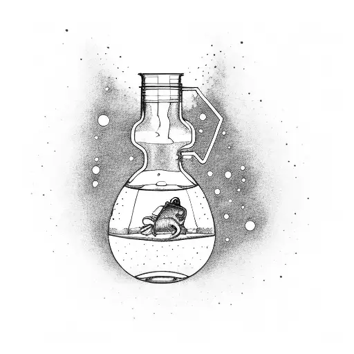 Betta Fish In Erlenmeyer Flask